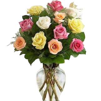 15 multi-colored roses | Flower Delivery Pskov
