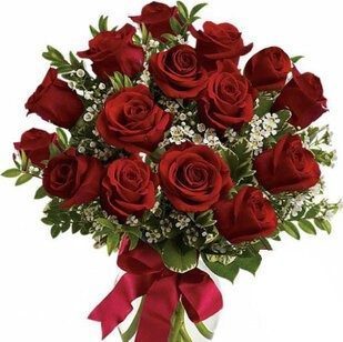15 red roses with greenery | Flower Delivery Pskov